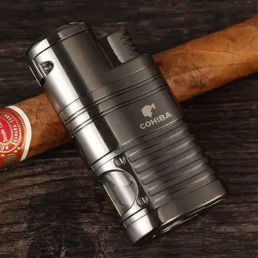 Briquet et Coupe-Cigare COHIBA-REDFIRE 4 torches